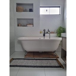Banheira Paola, Vitoriana Imersão, Clássica, Branca 175x82x63, sem Hidromassagem, Pés Cromados, Vers - 5