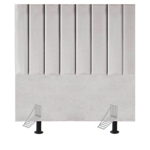 Cabeceira Estofada de Cama Casal Box 140 Cm Esther Suede e Frame Cor:cinza Claro