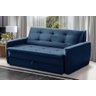 Sofá Cama Jade 1,36m Suede Azul Adonai Estofados - 1