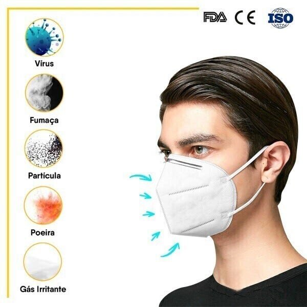 Kit 5 Máscaras Respirador Original Pff2 N95 - 8