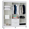 Roupeiro 6 Portas 2 Gavetas 963 Branco Poqq - 6