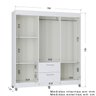Roupeiro 6 Portas 2 Gavetas 963 Branco Poqq - 4