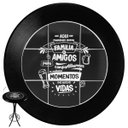 Ver imagem 2 de Mesa para Áera Gourmet Alta Redonda de Madeira Maciça com Azulejo Família e Amigos - Empório Tambo