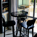 Ver imagem 7 de Mesa para Áera Gourmet Alta Redonda de Madeira Maciça com Azulejo Família e Amigos - Empório Tambo