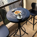 Ver imagem 6 de Mesa para Áera Gourmet Alta Redonda de Madeira Maciça com Azulejo Família e Amigos - Empório Tambo