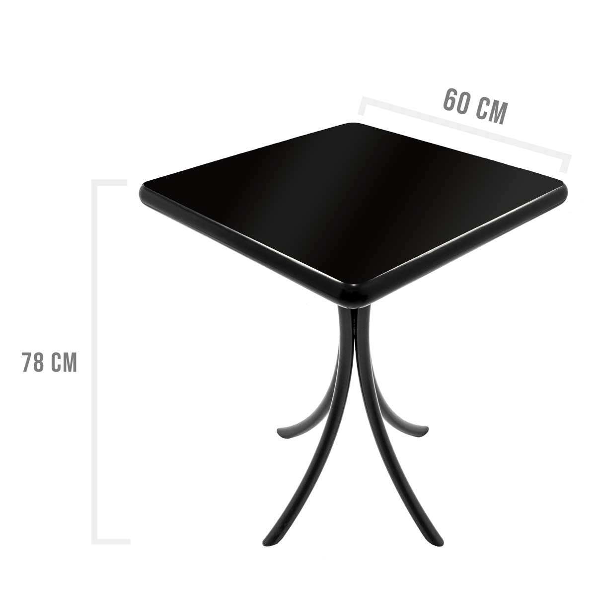 Mesa Bistrô Baixa Preta Quadrada de Madeira Maciça de 60x60cm - Empório Tambo - 2