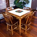 Ver imagem 3 de Mesa de Garagem para Churrasco Motorcycle em Madeira Maciça 80x80cm - Empório Tambo