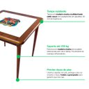 Ver imagem 2 de Mesa de Garagem para Churrasco Motorcycle em Madeira Maciça 80x80cm - Empório Tambo