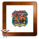 Ver imagem 3 de Mesinha retro quadrada pequena 60 x 60 cm madeira maciça e azulejo Motorcycle - Empório Tambo