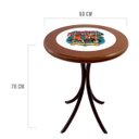 Ver imagem 2 de Mesa de apoio estilo vintage retrô em madeira maciça 60 cm azulejo Motorcycle - Empório Tambo