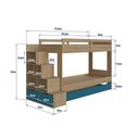 Ver imagem 4 de Treliche Infantil com Escada Nicho e Gaveta L Oak/Azul - Completa Móveis