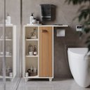 Ver imagem 2 de Armário Banheiro Organizador Compacto Nicho Porta Papel Higiênico Solution:savana/ Off White