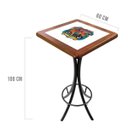 Ver imagem 2 de Mesa Bistrô Alta Tampo Quadrado em Madeira Maciça e Azulejo Motorcycle 60x60cm - Empório Tambo