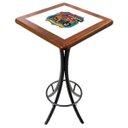 Ver imagem 1 de Mesa Bistrô Alta Tampo Quadrado em Madeira Maciça e Azulejo Motorcycle 60x60cm - Empório Tambo