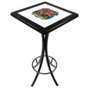 Ver imagem 1 de Mesa Bistrô Alta Quadrada em Madeira Maciça e Azulejo Motorcycle 60x60cm - Empório Tambo