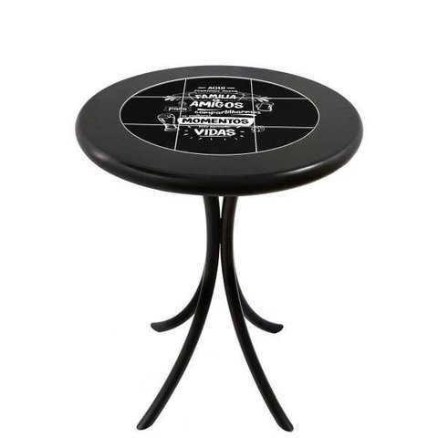 Mesa para Varanda de Apartamento em Madeira Maciça e Azulejo Família e Amigos - Empório Tambo