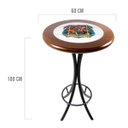 Ver imagem 2 de Mesa Bistrô Alta com Tampo Redondo 60cm Maderira Maciça e Azulejo Motorcycle - Empório Tambo