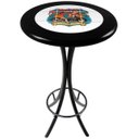 Ver imagem 1 de Mesa Bistro Alta em Madeira Maciça 60cm Redonda com Azulejo Motorcycle Pé de Ferro - Empório Tambo