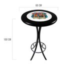 Ver imagem 2 de Mesa Bistro Alta em Madeira Maciça 60cm Redonda com Azulejo Motorcycle Pé de Ferro - Empório Tambo