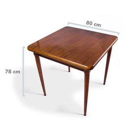 Mesa Quadrada em Madeira Maciça de 80x80cm para Home Bar e Sala de Jantar - Empório Tambo - 2