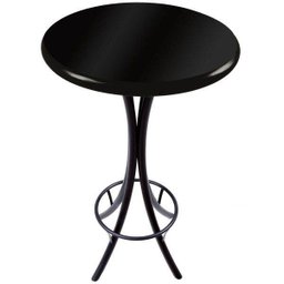 Mesa Bistrô Alta Preta com Tampo 60cm Preto Redondo - Empório Tambo - 1