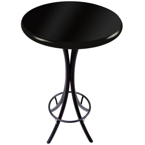 Mesa Bistrô Alta Preta com Tampo 60cm Preto Redondo - Empório Tambo