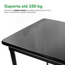 Ver imagem 7 de Mesa Quadrada Preta em Madeira Maciça com Pernas de Madeira 80x80x78cm - Empório Tambo