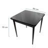 Mesa Quadrada Preta em Madeira Maciça com Pernas de Madeira 80x80x78cm - Empório Tambo - 3