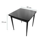 Ver imagem 3 de Mesa Quadrada Preta em Madeira Maciça com Pernas de Madeira 80x80x78cm - Empório Tambo