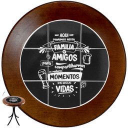 Mesa para Varanda de Apartamento em Madeira Maciça e Azulejo Família e Amigos - Empório Tambo - 2