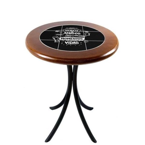 Mesa para Varanda de Apartamento em Madeira Maciça e Azulejo Família e Amigos - Empório Tambo