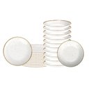 Ver imagem 1 de Jogo de Pratos Rústico Marrom 24 Peças em Porcelana Decorada - Tramontina