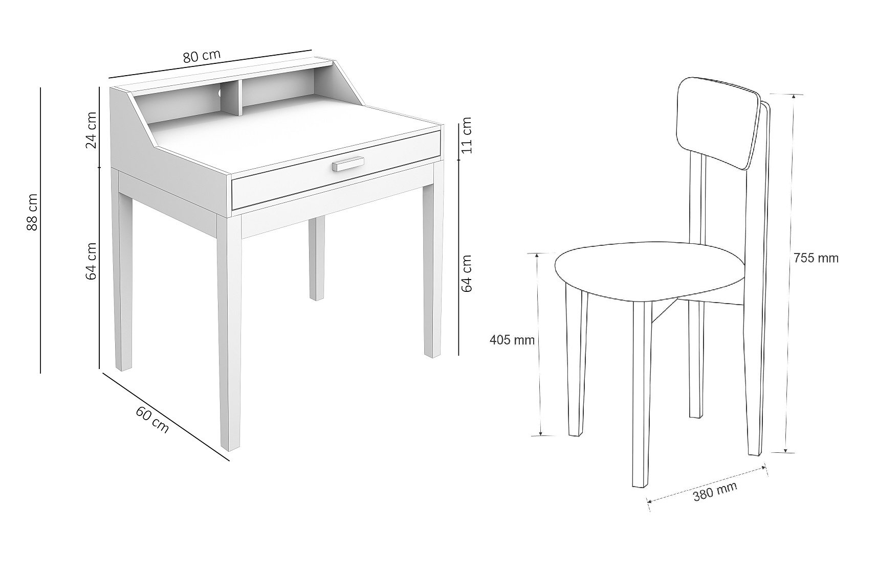 Escrivaninha com Cadeira Infantil para Criança para Quarto:rosa - 7