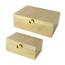 Ver imagem 1 de CAIXAS DECORATIVAS DOURADA - CJ 2 PEÇAS