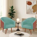 Ver imagem 1 de Kit 2 Poltronas Jade Decorativa Moderna Sala de Estar Quarto Escritório Conforto Pés Palito Corano N