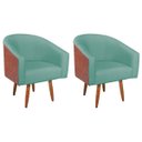 Ver imagem 2 de Kit 2 Poltronas Jade Decorativa Moderna Sala de Estar Quarto Escritório Conforto Pés Palito Corano N
