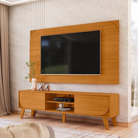 Combo Rack com Painel Duna 182cm para Tv 65 Polegadas - Cinamomo Madetec