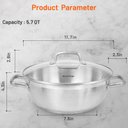 Ver imagem 5 de Duxtop Panela Inox 5,7 Qt com Tampa de Vidro, Tecnologia Impact-bonded