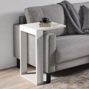 Mesa Pequena Apoio Lateral Ao Sofá Sofisticada Branco