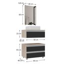 Ver imagem 2 de Conjunto Gabinete Banheiro Creta 60cm (gabinete+espelheira+cuba) Madeirado Preto