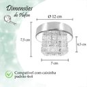 Ver mais imagens de 2 Spot Cristal Sobrepor Plafon Prata Base Metal Sala Bet45