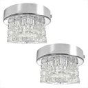 Ver imagem 1 de 2 Spot Cristal Sobrepor Plafon Prata Base Metal Sala Bet45