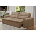 Ver imagem 1 de Sofá Retrátil e Reclinável 2 lugares com Molas 1,80m Eloa Suede Capuccino Madelina