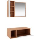 Ver imagem 4 de Kit Gabinete e Espelheira de Banheiro 80 cm Karina Amêndoa/Branco