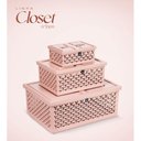 Ver imagem 3 de Caixa Organizadora com Tampa Crippa Cesto Médio Rosa Closet Brinquedos Lavanderia