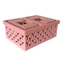 Ver imagem 1 de Caixa Organizadora com Tampa Crippa Cesto Médio Rosa Closet Brinquedos Lavanderia