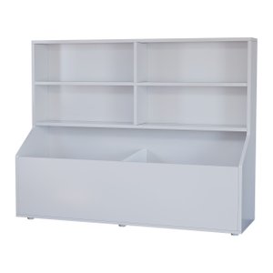 Nicho Organizador para Livros Briquedos Calçados com 4 Prateleiras 2 Baus 100% Mdf