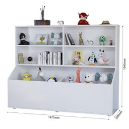 Nicho Organizador para Livros Briquedos Calçados com 4 Prateleiras 2 Baus 100% Mdf - 3