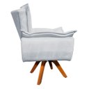 Ver imagem 3 de Poltrona Giratória Opala Suede Cinza Base Madeira