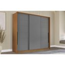 Ver imagem 2 de Guarda Roupa Casal 3 Portas de Correr e 4 Gavetas Lisboa Branco/creme - Politorno